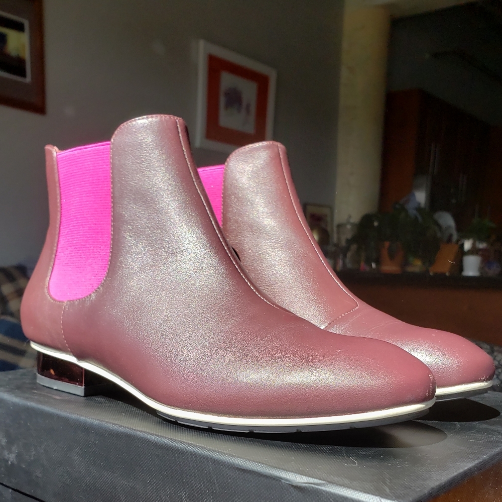 Pink Leather Chelsea Boots, United Nude